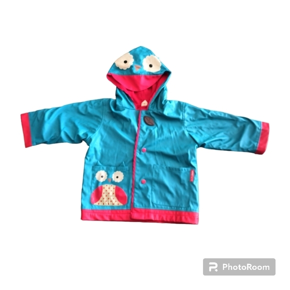 Skip Hop Zoo Little Kid-Toddler Hooded Raincoat for Girls, Owl, Blue. Si… - Picture 5 of 16